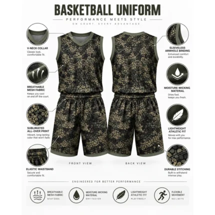 Custom Camo Basketball Uniform Set