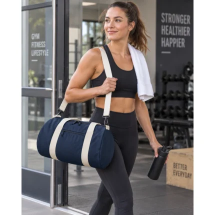 Custom Blue Canvas-Style Duffel Bag