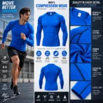 Custom Royal Blue Long Sleeve Compression Shirt