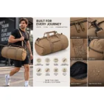 Custom Tan Canvas Duffel Bag