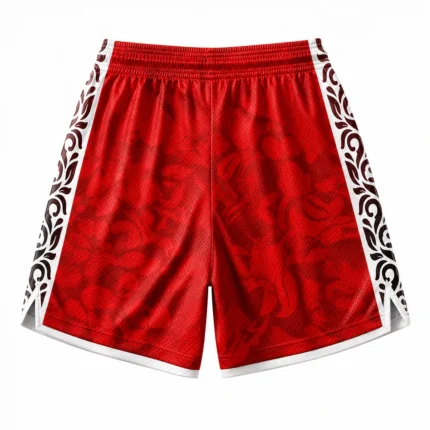 Custom Red Mesh Basketball Shorts