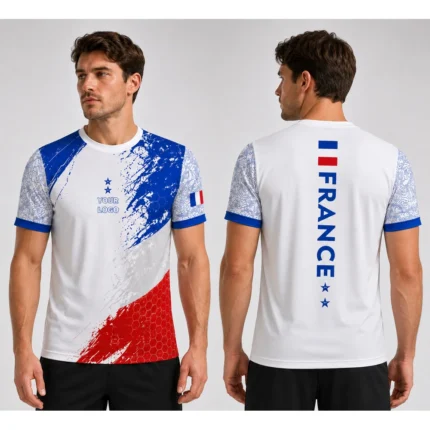 Custom France Sublimation Sports T-shirt