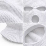 Custom White 3-Hole Knitted Balaclava