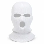 Custom White 3-Hole Knitted Balaclava