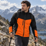 Custom Orange and Black Softshell Jacket