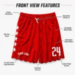 Custom Red Flame Basketball Shorts