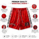 Custom Red Mesh Basketball Shorts