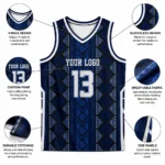 Custom Navy Sublimated Basketball jersey