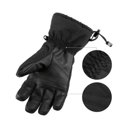 Custom Long Unisex Black Water-Resistant Insulated Gloves
