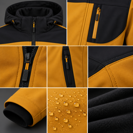 Custom Yellow & Black Softshell Jacket