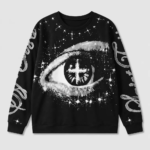 Custom Black Celestial Crewneck Sweatshirt