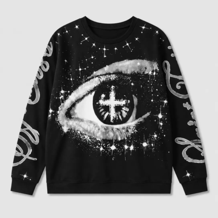 Custom Black Celestial Crewneck Sweatshirt