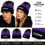 Custom Flame Knit Beanie