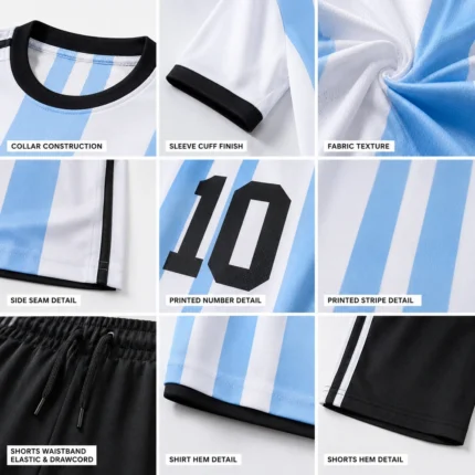 Custom Argentina Soccer Uniform Set