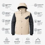Custom Men Beige Winter Snow Jacket