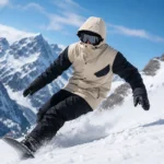Custom Men Beige Winter Snow Jacket