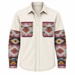 Custom Printed Pocket & Sleeves Button-Up Shirt