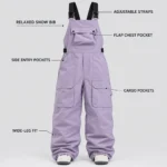 Custom Women lilac ski and snow bib