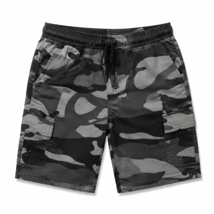 Custom Grey Camo Cargo Shorts