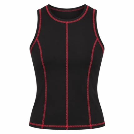Custom Black Contrast Stitch Tank Top