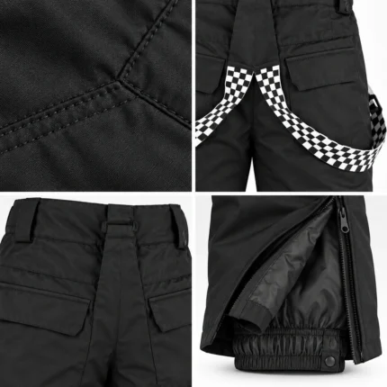 Custom Checkline Black Snowboard Pants