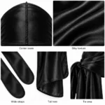 Custom Silky Satin Durag Extra Long Tail
