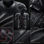 Custom American football Dotted Mesh jersey