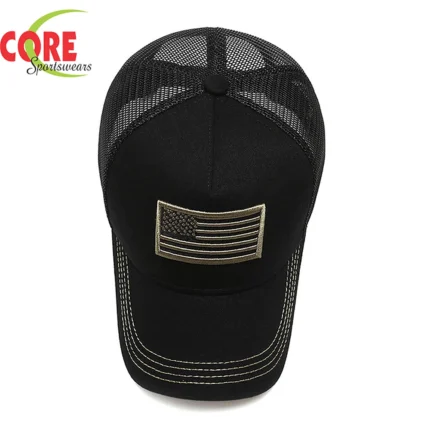 Custom American Flag Embroidered Trucker Cap
