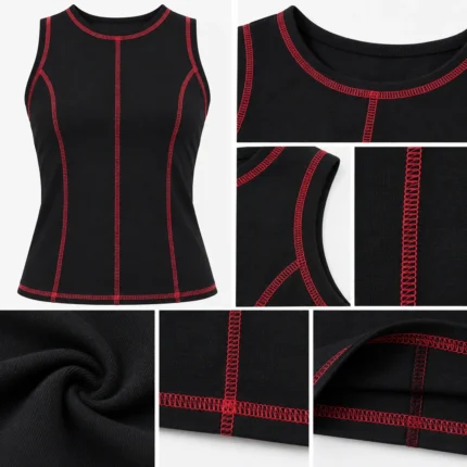 Custom Black Contrast Stitch Tank Top