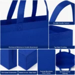 Custom Blue Shopping Tote Bag