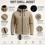 Custom Water-Repellent Softshell Jacket Stretch
