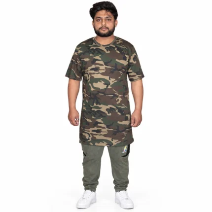 Custom Men Camo Longline T-Shirt Oversized