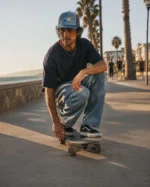 Custom Wave Blue Denim 5-Panel Fashion Cap