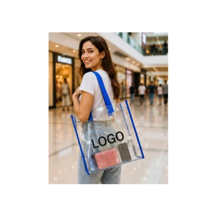 Custom Clear PVC Shopping Tote Bag