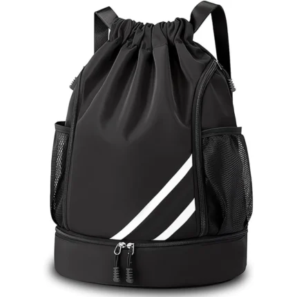 Custom Black Backpack Mesh Side Pockets