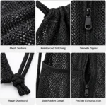 Custom Mesh Sports Backpack Zipper Pocket