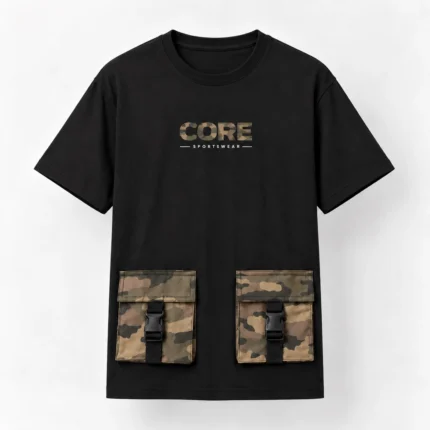 Oversized Camouflage Pockets Streetwear Tee