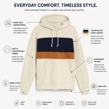 Custom Men Color-Block Hoodie