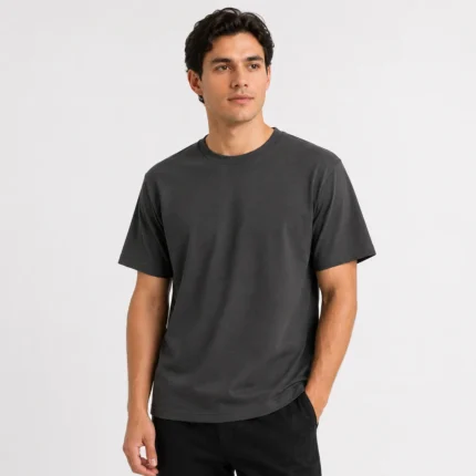 Custom Basic Dark Grey Single Jersey T-Shirt