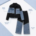 Custom Women Denim Streetwear Tracksuit
