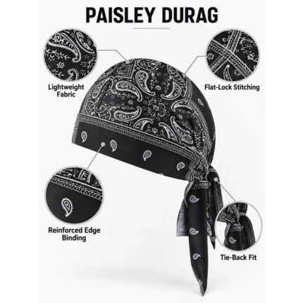 Cutom Paisley Tie-Back Durag