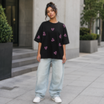 Custom Heart Print Oversized T-Shirt