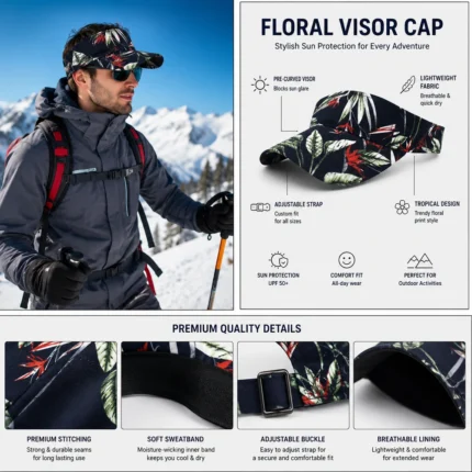 Custom Sun Visor Floral Print Cap