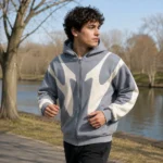 Custom Baggy Fit Panel Full-Zip Hoodie