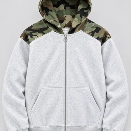 Custom Camo Panel Streetwear Hoodie
