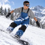 Custom Men Blue Tie-Dye Snow Bib