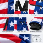 Custom Men American Flag Insulated Snow Bib