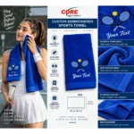 Custom Embroidered Blue Tennis Towel