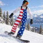 Custom Men American Flag Insulated Snow Bib