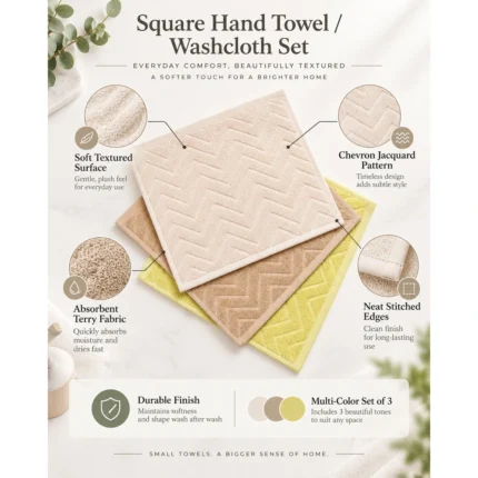 Custom Chevron Jacquard Hand Towel Set